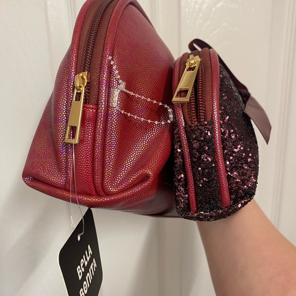 NWT Bella bonita make up bag set, maroon - Picture 2 of 7